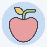 Icon Apple. related to Breakfast symbol. color mate style. simple illustration vector