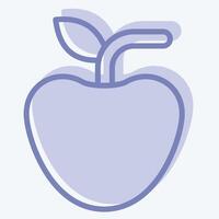 Icon Apple. related to Breakfast symbol. two tone style. simple illustration vector
