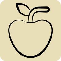 Icon Apple. related to Breakfast symbol. hand drawn style. simple illustration vector