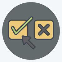 Icon Right Choice. related to Choice symbol. color mate style. simple illustration vector