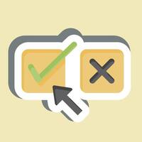 Sticker Right Choice. related to Choice symbol. simple illustration vector
