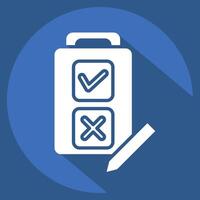 Icon Quiz. related to Choice symbol. long shadow style. simple illustration vector