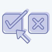Icon Right Choice. related to Choice symbol. two tone style. simple illustration vector