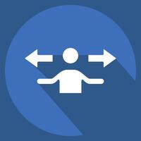 Icon Direction. related to Choice symbol. long shadow style. simple illustration vector