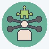 Icon Dilemma. related to Choice symbol. color mate style. simple illustration vector