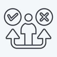 Icon Decision. related to Choice symbol. line style. simple illustration vector