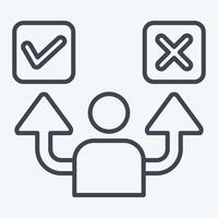 Icon Decide. related to Choice symbol. line style. simple illustration vector