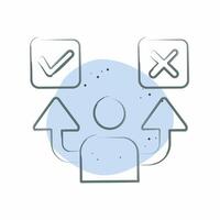 Icon Decide. related to Choice symbol. Color Spot Style. simple illustration vector