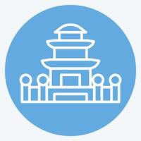 Icon Pagoda. related to Korea symbol. blue eyes style. simple illustration vector