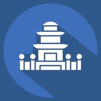 Icon Pagoda. related to Korea symbol. long shadow style. simple illustration vector