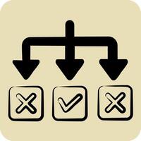 Icon Solving. related to Choice symbol. hand drawn style. simple illustration vector