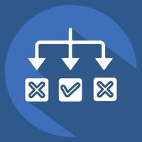 Icon Solving. related to Choice symbol. long shadow style. simple illustration vector