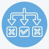 Icon Solving. related to Choice symbol. blue eyes style. simple illustration vector