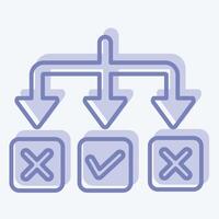 Icon Solving. related to Choice symbol. two tone style. simple illustration vector