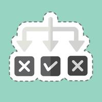 Sticker line cut Solving. related to Choice symbol. simple illustration vector