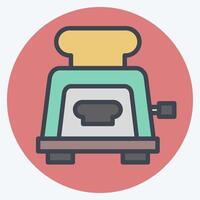 Icon Toaster. related to Breakfast symbol. color mate style. simple illustration vector