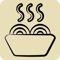 Icon Noodles. related to Breakfast symbol. hand drawn style. simple illustration vector