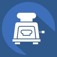 Icon Toaster. related to Breakfast symbol. long shadow style. simple illustration vector