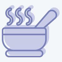 Icon Soup Bowl. related to Breakfast symbol. two tone style. simple illustration vector