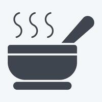 Icon Soup Bowl. related to Breakfast symbol. glyph style. simple illustration vector