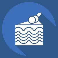 Icon Cake. related to Breakfast symbol. long shadow style. simple illustration vector