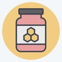 Icon Honey Jar. related to Breakfast symbol. color mate style. simple illustration vector