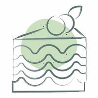 Icon Cake. related to Breakfast symbol. Color Spot Style. simple illustration vector
