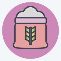 Icon Flour. related to Breakfast symbol. color mate style. simple illustration vector