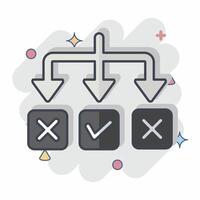 Icon Solving. related to Choice symbol. comic style. simple illustration vector