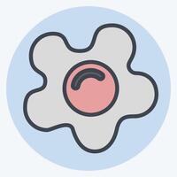 Icon Fried Egg. related to Breakfast symbol. color mate style. simple illustration vector