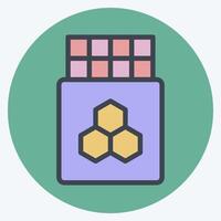 Icon Chocolate. related to Breakfast symbol. color mate style. simple illustration vector