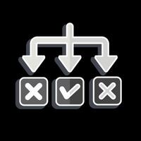 Icon Solving. related to Choice symbol. glossy style. simple illustration vector