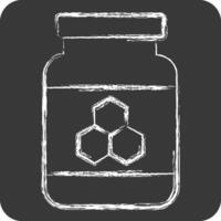 Icon Honey Jar. related to Breakfast symbol. chalk Style. simple illustration vector