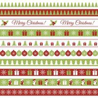seamless horizontal borders for Christmas design vector