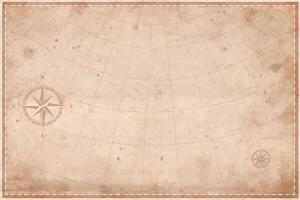 Vintage old map empty background. Blank treasure map on old paper texture backdrop vector