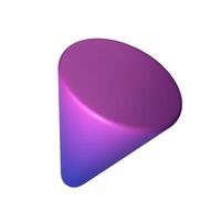 Abstract violet 3D cone illustration, isolated on white background. Perfect for infographics, digital, and print materials. Modern, realistic, and scalable graphic for versatile design use. vector