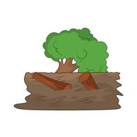 tree under flood vector