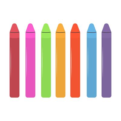 Crayons. Colorful wax pencils collection. School Craft Art Supply.