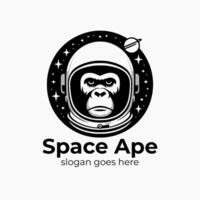 space ape silhouette logo design template vector