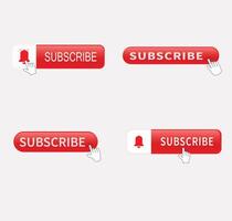 Set of subscribe button illustration vector