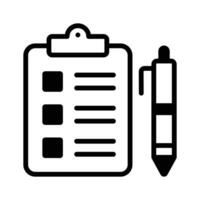 An icon depicting a clipboard and pen, symbolizing task management and organization vector