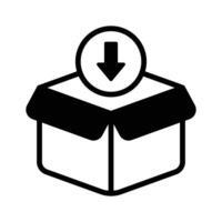 An icon depicting a parcel being received, symbolizing incoming package vector
