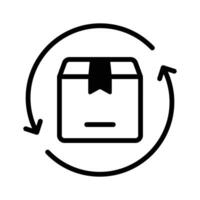 Box with arrow, concept icon of parcel return in trendy style vector