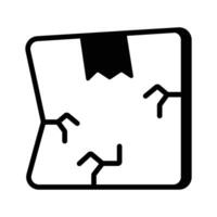 Broken cardboard design, torn carton package, Broken box icon for apps and websites vector