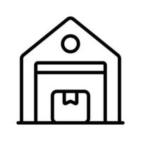 A modern home with package inside, conceptualizing warehouse icon vector