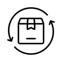 Box with arrow, concept icon of parcel return in trendy style vector