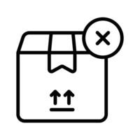 Parcel with cross sign showing concept icon of rejected order vector