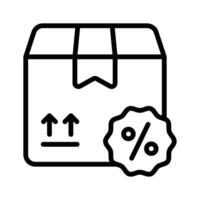 Discount tag with delivery package, concept icon of delivery offer vector
