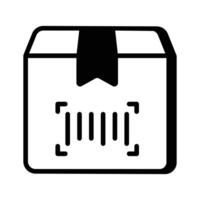 Delivery box with barcode showing concept icon of parcel tracking vector