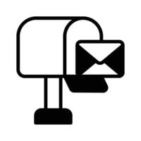 Postbox icon in modern style, customizable of mailbox vector